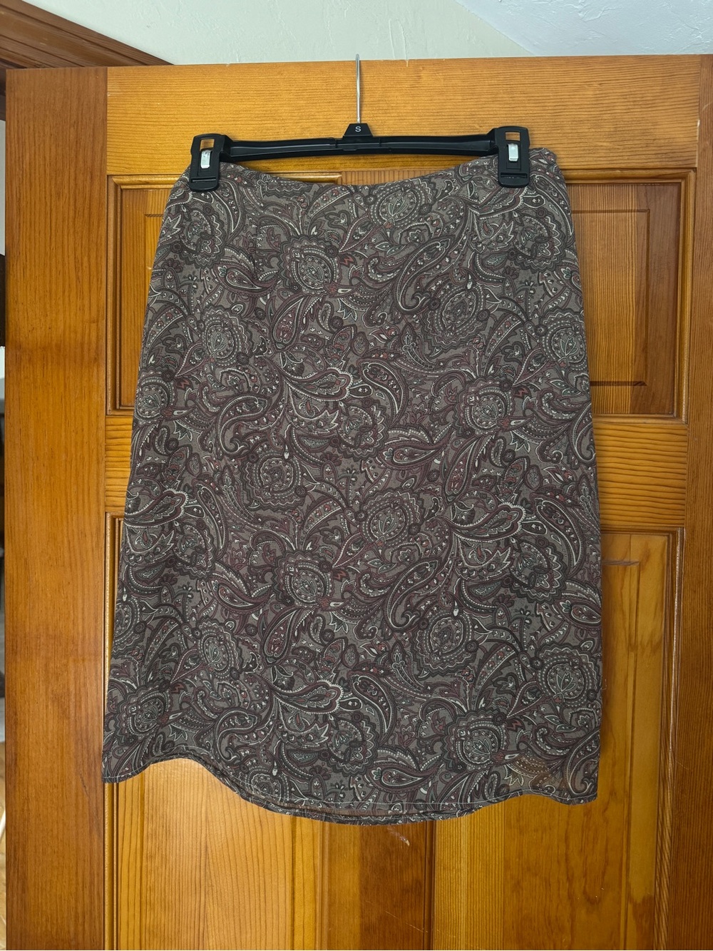 Charter Club Paisley Pencil Skirt in Brown and Taupe